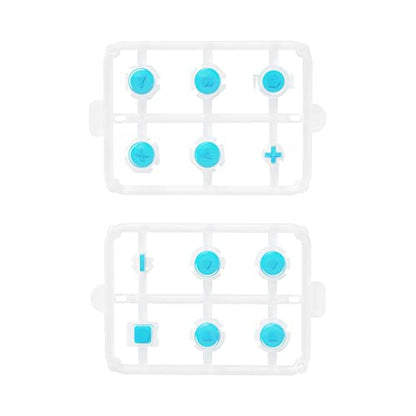eXtremeRate Replacement Two-Tone Jelly Buttons for JoyCon, Blue & Clear with Symbols Custom Controller ABXY Direction Home Capture + - Keys, DIY Action Face Buttons for Nintendo Switch & Switch OLED - color: Blue & Clear