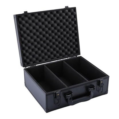 Card Storage Box Aluminum Alloy Card Storage Case with Trading Card Collection Box EVA Foam Protection Organizer for, 3 Compartments - size: 3 Compartments