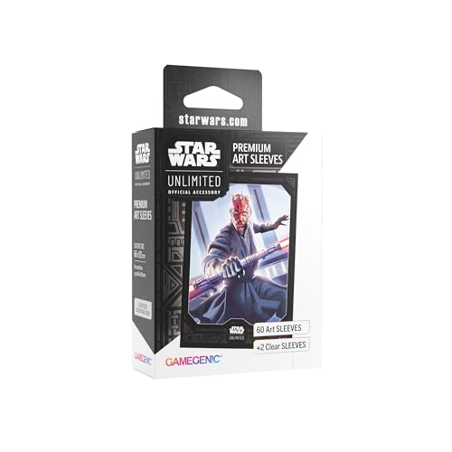 Star Wars Unlimited Darth Maul Art Sleeves | Gamegenic Officially Licensed Pack of 60 Art Sleeves & 2 Clear Sleeves, Optimized Size for Star Wars Unlimited TCGs and LCGs