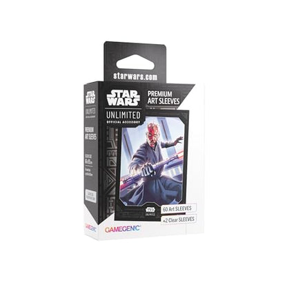 Star Wars Unlimited Darth Maul Art Sleeves | Gamegenic Officially Licensed Pack of 60 Art Sleeves & 2 Clear Sleeves, Optimized Size for Star Wars Unlimited TCGs and LCGs
