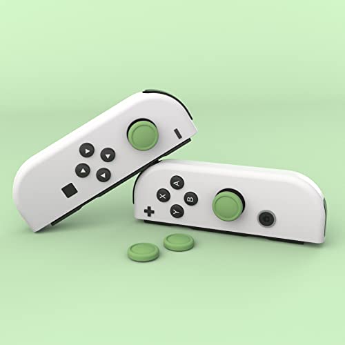 eXtremeRate PlayVital Switch Joystick Caps, Switch Lite Thumbstick Caps, Silicone Analog Cover for OLED Joycon Thumb Grips - Matcha Green - color: Matcha Green