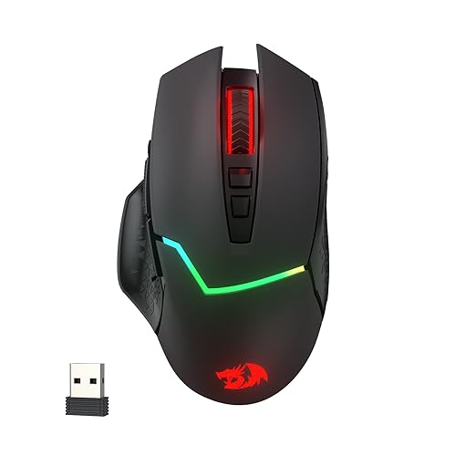 Redragon M690 PRO Wireless RGB Gaming Mouse 8000 DPI Remapping Keys | Cable-Free 0 Delay, Rapid-Fire Macro Keybinds, Vibing Backlight, Ergonomic Grip Body Comfort - style: M690 PRO Black