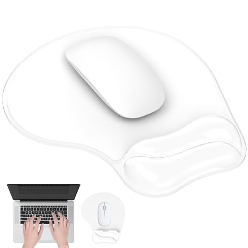 Gel Mouse Pad with Wrist Rest, Ergonomic Comfortable Computer Wrist Support for Laptop, Pain Relief Mousepad with Non-Slip PU Base for Office & Home Clear - color: Clear2