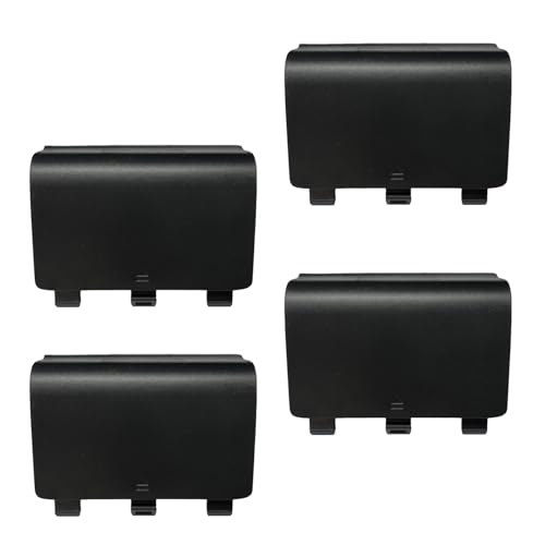 4 Pack Battery Back Cover for Xbox One/One X/One S Controller, One Controller Battery Cover Door Battery Back Shell Repair Part Compatible with Xbox One/One X/One S Controller (Black) - color: Black