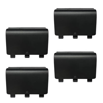 4 Pack Battery Back Cover for Xbox One/One X/One S Controller, One Controller Battery Cover Door Battery Back Shell Repair Part Compatible with Xbox One/One X/One S Controller (Black) - color: Black
