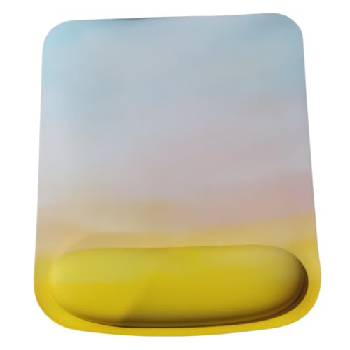 Ergonomic Memory Foam Mouse Pad with Wrist Support, Orange, Ultra-Smooth Surface, Anti-Slip Base (Yellow Pastel, Medium) - color: Yellow Pastel
