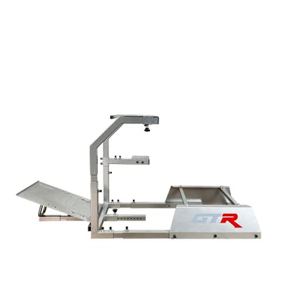 GTR Simulator GTA Model Simulator Cockpit Silver Frame Base Only Without Racing Seat Driving Gaming Simulator Cockpit with Gear Shifter Mount - color: Silver