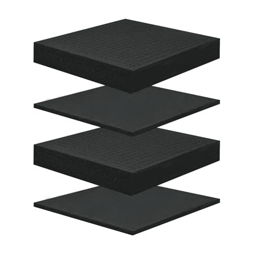 4 Pcs Pick and Pluck Foam 12 x 12 Inch, 2 Sizes Foam Inserts For Cases, Gun Case Polyurethane Foam Sheet for Toolbox, Storage Drawer,Game Box, Crafts (2Pack 12"x12"x2", 2Pack 12"x12"x0.4") - size: 2Pcs 12"x12"x2" & 2Pcs 12"x12"x0.4"