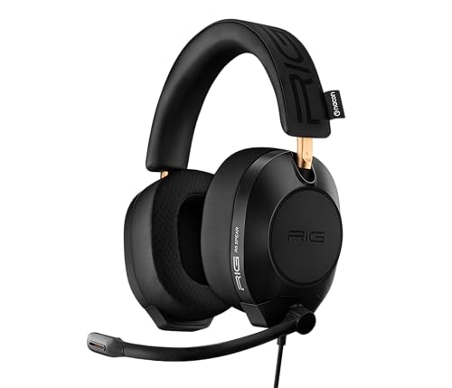RIG R5 Spear MAX HD Wired PC Gaming Headset | 40mm GrapheneQ™ Drivers, USB-C Audio DAC, Dolby Atmos 3D Audio, Detachable Noise-Canceling Mic, Memory Foam, 3.5mm, USB-C - color: Black