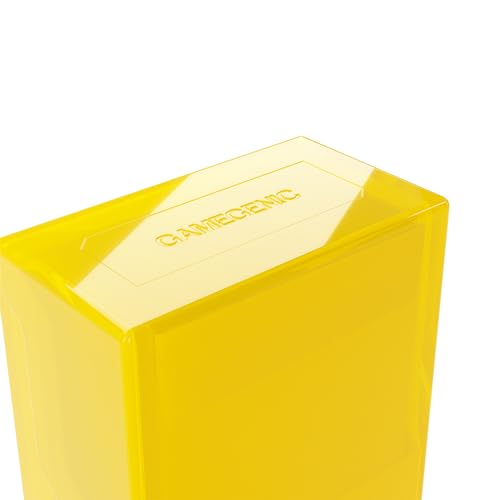 Gamegenic Bastion 50+ XL Deck Box - Compact, Secure, and Perfectly Organized for Your Trading Cards! Safely Protects 50+ Double-Sleeved Cards, White Color, Made - color: Yellow