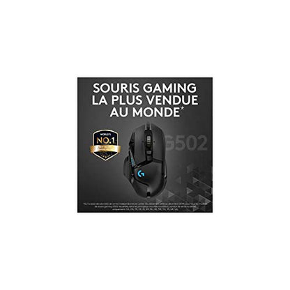 Logitech G502 Hero High Performance Wired Gaming Mouse, 25K Sensor, 25,600 DPI, RGB, Adjustable Weights, 11 Programmable Buttons, On-Board Memory, PC/Mac - Black