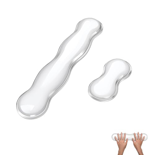 Silicone Gel Keyboard and Mouse Wrist Rest Set, Ergonomic Cool Non-Slip Pad for Typing Pain Relief, Comfort Support for Office Home Computer Laptop, White ﻿ ﻿
