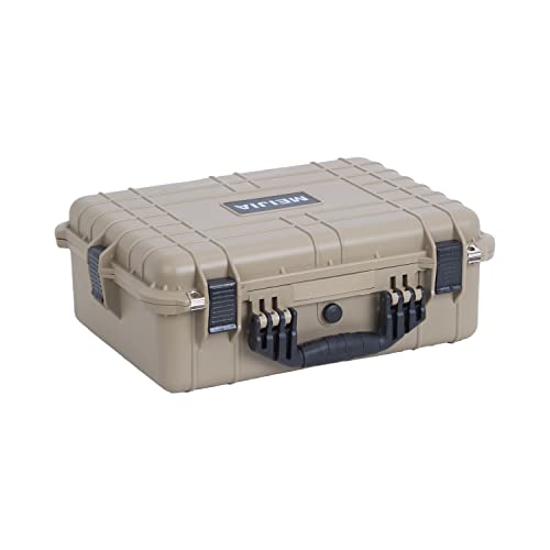 MEIJIA All Weather IP67 Waterproof Hard Camera Case,Hard Protective Case,Hard Case with Customizable Foam,Fit Use of Drones,Camera,Equipments,Pistols(Desert Tan,19.78x15.77x7.41inches) - color: Desert Tan, size: 19.78x15.77x7.41inches