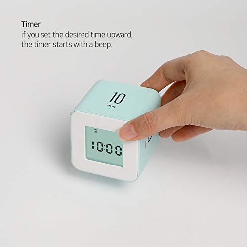 mooas Multi Cube Timer Clock (Yellow), Rotating Flip Gravity Sensor Time Management Digital LED Clock & Timer 3,10,30,60 min Setting ADHD Desk Office Productivity Kids Workout Kitchen - color: Yellow