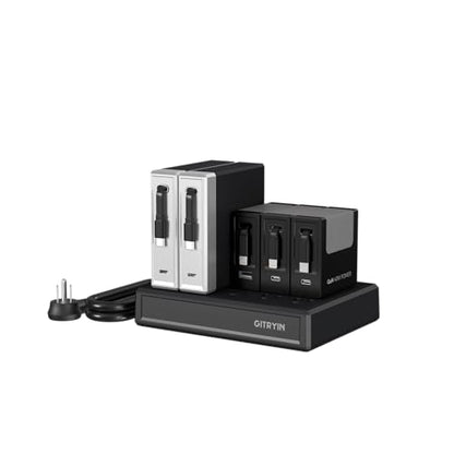 Gitryin Modular Laptop Charging Station, 2*140W, 3*40W Retractable Lightning, Micro USB, USB C Chargers, 1 Lightning, 1 Micro USB, 1 USB A, 7 USB C Ports with Cooling Power Strip, 400W Charging Hub