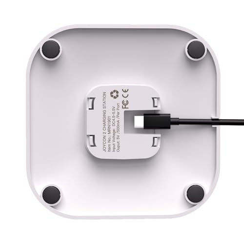 afbptek Switch 2 Joy Con Charging Station, LED Indicator, 4 Joycon Controller Charger Dock, USB Powered for Nintendo Switch2 JoyCon L/R, White - color: White