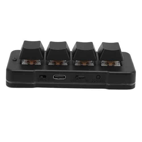 Tangxi Mini 4 Key Keypad, Support USB and Bluetooth, Self Programming, One Handed RGB Mechanical Gaming Keyboard for Phone Computer Tablet
