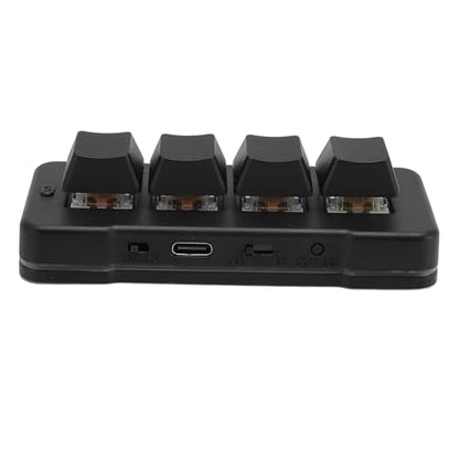 Tangxi Mini 4 Key Keypad, Support USB and Bluetooth, Self Programming, One Handed RGB Mechanical Gaming Keyboard for Phone Computer Tablet