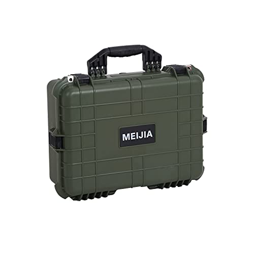 MEIJIA All Weather IP67 Waterproof Hard Camera Case,Hard Protective Case,Hard Case with Customizable Foam,Fit Use of Drones,Camera,Equipments,Pistols(Green,19.78x15.77x7.41inches) - color: Green, size: 19.78x15.77x7.41inches