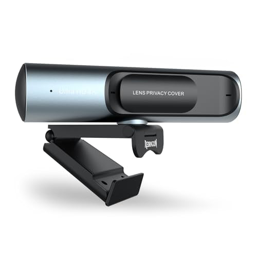 Redragon GW911 4K Webcam for PC, Ultra HD with Dual Noise-Cancelling Mic, PDAF Auto Focus, Auto Light Correction, Plug & Play, Privacy Cover – Works w/Zoom/Teams/Skype/Google Meet