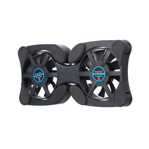 Mini USB Laptop Cooling Pad with 2 Fans – Foldable Portable Cooler for 7-15 Inch Notebook, Adjustable Arms Quiet Use Overheat Prevention
