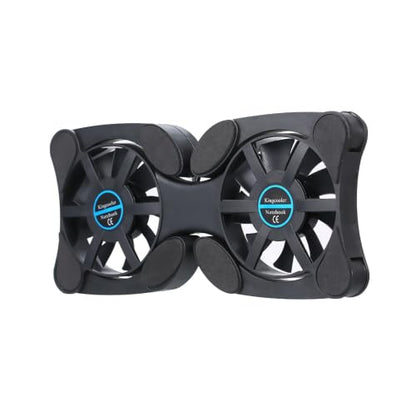 Mini USB Laptop Cooling Pad with 2 Fans – Foldable Portable Cooler for 7-15 Inch Notebook, Adjustable Arms Quiet Use Overheat Prevention