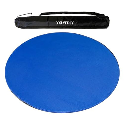 Round Mahjong Mat Thickened and Non-Slip Mahjong Table Cover with Rubber Backing Home Play Mat for Poker, Card, Board, Tile Games(Blue,100cm/39.37in) - color: Blue, size: 100cm/39.37in