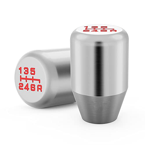 Silver 6 Speed Weighted Manual Automatic Gear Shifter Shift Knobs Lever with 4 Black Metal Adapters Fit Compatible with Manual Cars Most Automatic Cars - color: AAL-Y-02-02