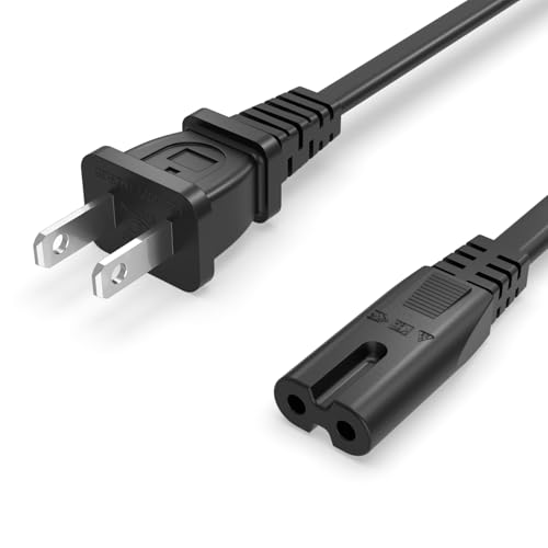 Superer AC Power Cord Cable Fit for Sony PS5 PS4 PS3 Slim PlayStation 5 4 3, Xbox Series X/S, Xbox One X/S, TV, Printer, Speaker, Universal IEC C7 Figure 8 2 Prong Replacement Cables, ETL Listed - size: 4 Ft, style: 1 Pack