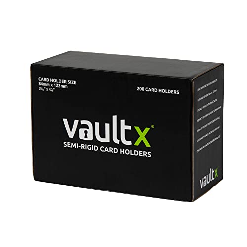 Vault X Semi-Rigid Trading Card Holders (200 Pack), Hard Sleeves for Trading Card Grading Submissions, Card Protectors - size: 200 Pack