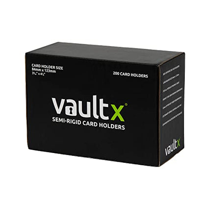 Vault X Semi-Rigid Trading Card Holders (200 Pack), Hard Sleeves for Trading Card Grading Submissions, Card Protectors - size: 200 Pack