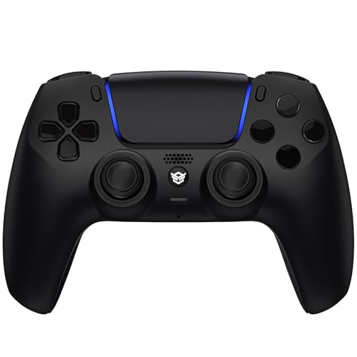 HEXGAMING RIVAL Wireless Controller Compatible with ps5, Black | Hall Effect Joysticks, Mouse-Click Triggers & Bumpers, 2 Remappable Back Buttons, 8 Swappable Sticks, FPS Gaming - color: Black