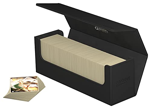 Ultimate Guard Arkhive 400+, Deck Case for 400 Double-Sleeved TCG Cards, Black, Compatible with Boulders, Magnetic Closure & Microfiber Inner Lining - color: Black, size: 400+