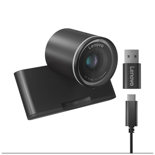 Lenovo QHD Webcam, AI Noise Cancellation and Enhanced Image Quality, 2K Resolution, 2X Digital Zoom, Physical Privacy Shutter, Directional Microphone, Teams Certified, Black - style: QHD