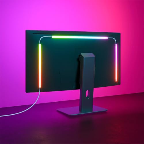 Monitor LED Backlights, RGB Screen Desk Light PC, Computer Light Bar Behind Monitor, LEDs for Desk Gaming, USB Port, LED Strip Lights that Sync with Screen Color or Music(32 inches) - size: 32inch