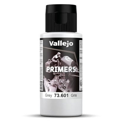 Vallejo - Surface Primer Color | Grey Acrylic Primer 60 ml (2.02 fl.oz.) | Matte Finish and Fast Drying | Perfect for Airbrushing and Great Adhesion to Figurines and Scale Models - style: Grey Primer 60 ml. (2.02 fl.oz.)