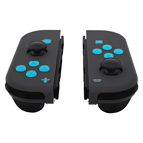 eXtremeRate Replacement Two-Tone Jelly Buttons for JoyCon, Blue & Clear with Symbols Custom Controller ABXY Direction Home Capture + - Keys, DIY Action Face Buttons for Nintendo Switch & Switch OLED - color: Blue & Clear