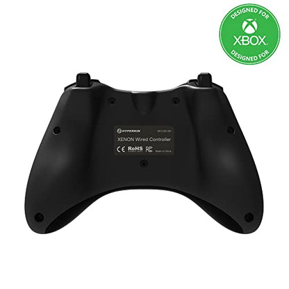 Hyperkin Xenon Wired Controller for XBOX Series X|S, XBOX One & Windows 10|11, PC, Plug and Play Gaming Gamepad with 3.5MM Audio Jack, Impulse Triggers - Black - Officially Licensed - color: Black