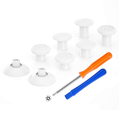 eXtremeRate ThumbsGear Xbox 컨트롤러용 교체 가능한 썸스틱 - 편안함 향상 - 화이트 3가지 높이 돔형 및 오목한 그립 인체 공학적 조절 가능한 조이스틱, Xbox Seires X/S, Xbox One S/X/Elite용 - color: 화이트.