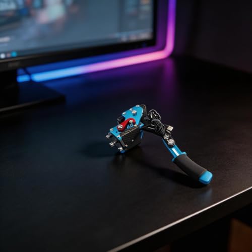 USB Racing Handbrake for PC for windows, Hall Sensor for drift Handbrake Compatible with for logitech G27 G29 G920 T500 Steering Wheels, Aluminum Alloy, Black Adjustable Tension Sim for drift(Blue) - size: Blue