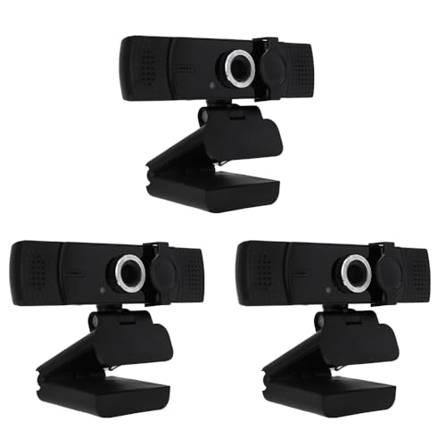 Hd (1080P) Computer Network USB Camera with Microphone, 1.8m Cable, typc-c Adapter, Triangle Stand. for Network Office, Video, Study, Live broadcast-3pack - color: blackv1_3pack