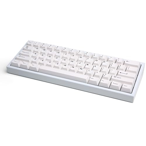 CyberPowerPC CK60 White 60% Hot-Swappable RGB Customizable Mechanical Gaming Keyboard, Dampening Foam, Aluminum CNC Case w/Gateron Red Switches and PBT Keycaps - color: White
