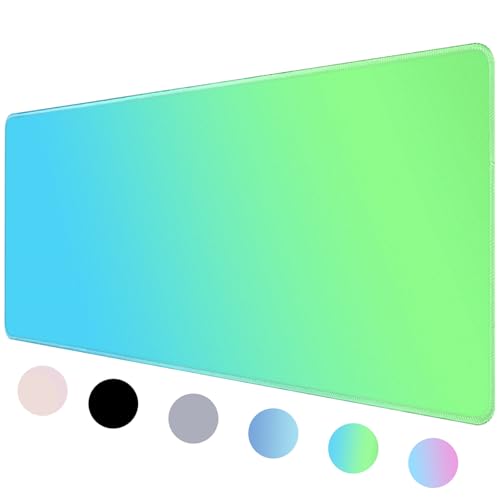 Bloss Desk Mat, Non-Slip Desk Pad Mat Protector, Large Desk Mat for Keyboard and Mouse, Mint Green Desk Mousepad with Stitched Edges, Mouse Pad for Gaming(31.5×11.8 Inches) - color: Mint Green, size: 31.5L x 11.8W inches