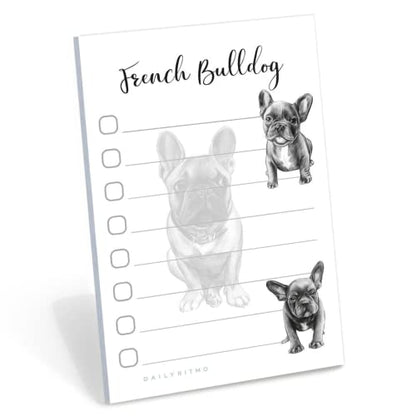 French Bulldog Puppies Sticky to Do List Notepad - Dog Sticky Notes Stationary School Office Supplies for Frenchie Mom | French Bulldog Gifts for Frenchie Lovers | 4" x 6" 50 Pages - size: Frenchie