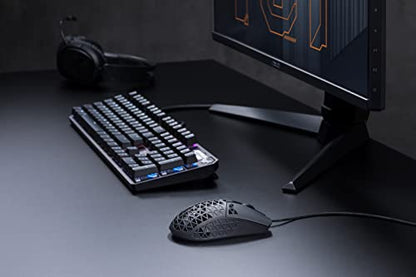 ASUS TUF Gaming M4 Air Lightweight Mouse | 16,000 dpi Sensor, Programmable Buttons, 47g Ultralight Shell, IPX6 Water Resistance, Gaming Paracord and Low Friction PTFE Feet, Black