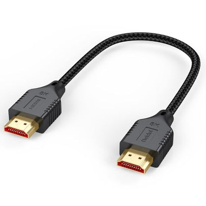 Short HDMI Cable 1FT 10K 8K@60Hz, Small HDMI 2.1 Cable 1 Foot | 4K@120Hz Gaming Cord 48Gbps High Speed, HDR10+, eARC, Ethernet Compatible with HDMI Switch, Roku TV, Monitor, Apple TV, PS5