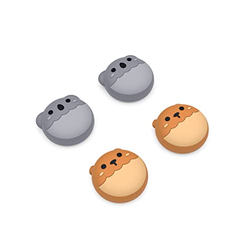 PlayVital Cute Thumb Grip Caps for ps5/ps5 Edge Controller, Joystick Caps for Switch 2 Pro/Switch Pro, Thumbstick Cover for Xbox Series X/S, Elite Series 2, Xbox One - Brown Bear & Koala - color: Brown Bear & Koala