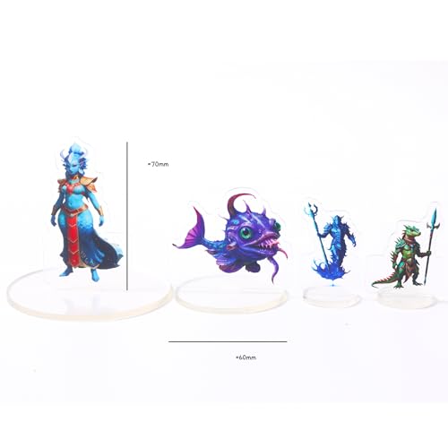 DND Miniature Coastal Swamp & Underwater Campaign Starter Set | Dungeons and Dragons, D&D 5E Pathfinder Compatible, Flat Acrylic Figure, TTRPG Tabletop RPG Game Accessory, DM Gift - style: 2d-mini-CoastalB