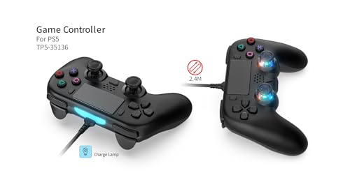 GAMFAMI Wired Controller Compatible with PS5/PS5 Pro/PS5 Slim/PC - Wired Controller with Built-in Advanced Back Buttons Programming/Turbo,with Thumbsticks | 2 High-Rise, 2 Mid-Rise (Black) - color: Black