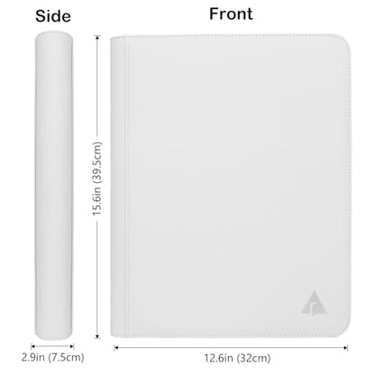 Top loader Binder, Holds 432 Top Loaders, 9 Pockets Top Loader Binder with Sleeves for Cards in 3'' x 4'' Top loaders -White - color: White